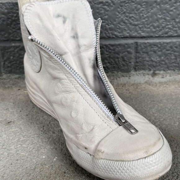 Converse x Guidi Women’s White Leather Zip-Up High-Top Sneakers - Picture 10 of 14